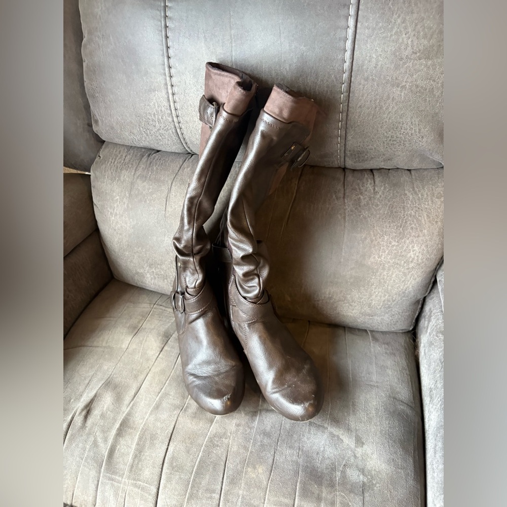 Women's Brown Tall Riding Boots Item # 2216